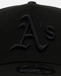 New Era Oakland Athletics 'Easy Black' 9FORTY A-Frame Snapback Black/Black