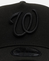 New Era Washington Nationals 'Easy Black' 9FORTY A-Frame Snapback Black/Black