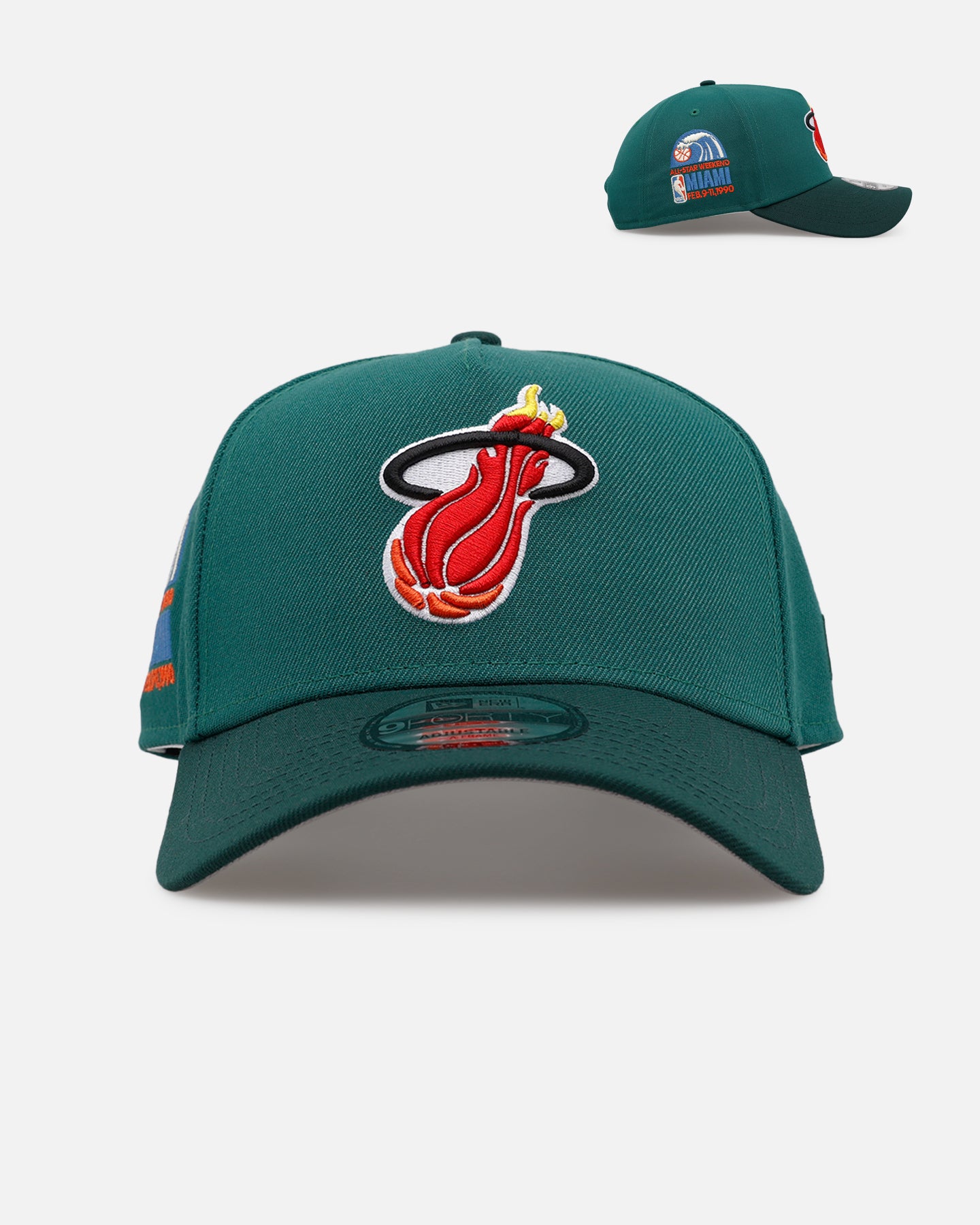 New Era Miami Heat 'Citrus 2.0' 9FORTY A-Frame Snapback Dark Green