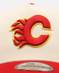 New Era Calgary Flames 'Team Color Visor' 9FORTY A-Frame Snapback Chrome/Official Team Color