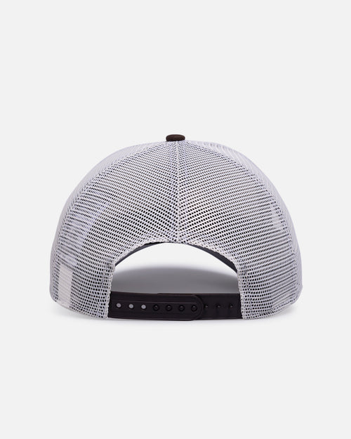 New Era Los Angeles Dodgers 'Upside Down Logo' 9FORTY A-Frame Trucker Snapback White/Brown