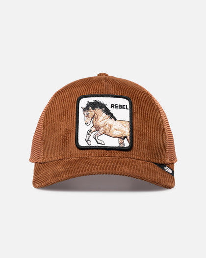 Goorin Bros Diapper Rebel Corduroy Rebel Trucker Snapback Brown