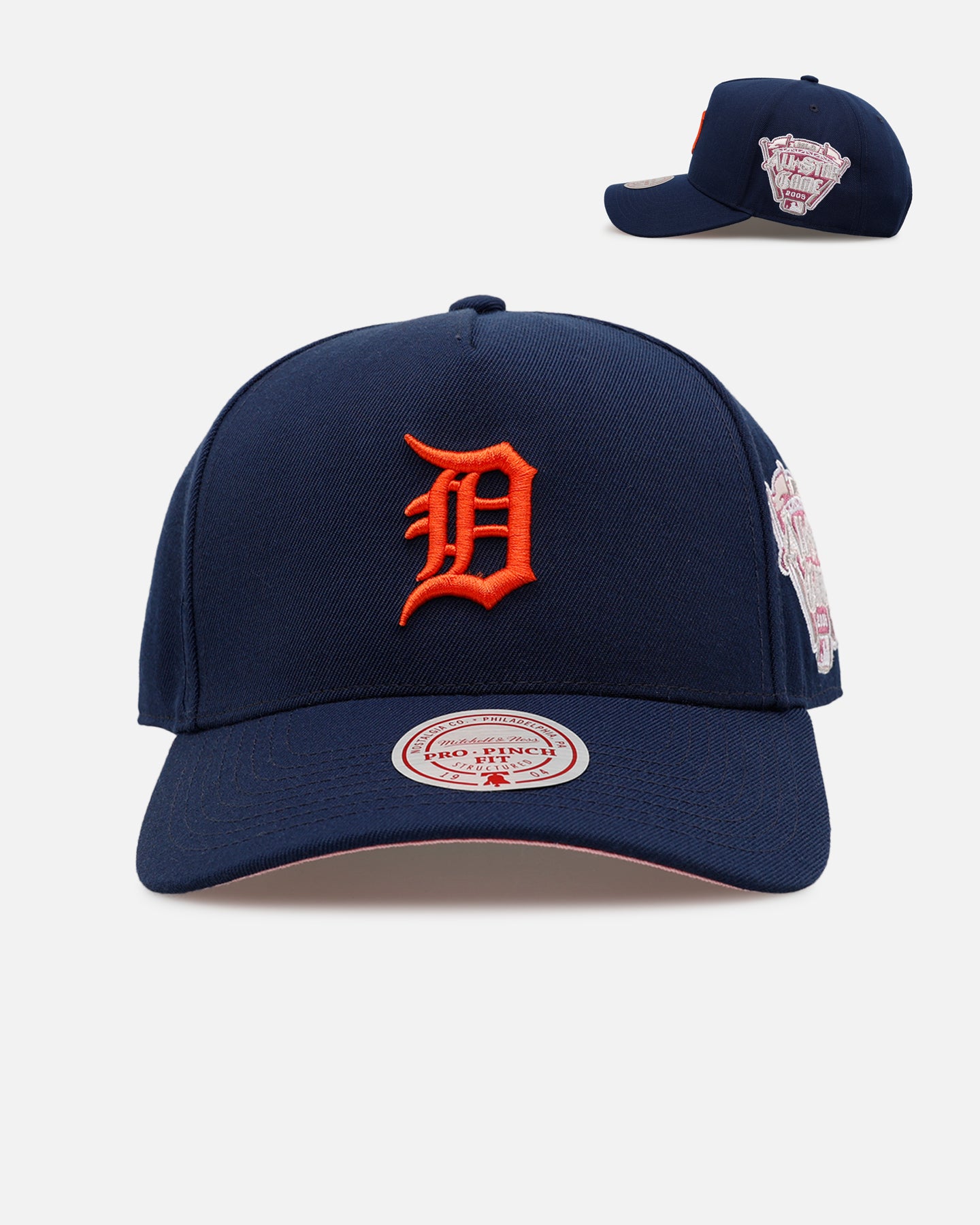 応援グッズ YSM NEWERA DETROIT TIGERS PIPING 7 1/4 Mitchell & Ness Detroit Tigers 'Pink Side Patch' Pro Pinch