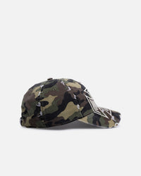 Von Dutch Cross Distressed Strapback Cap Camo