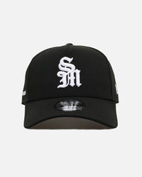 Saint Morta x New Era Logo 9FORTY A-Frame Snapback Black/White
