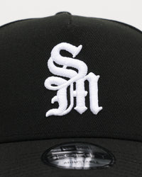 Saint Morta x New Era Logo 9FORTY A-Frame Snapback Black/White