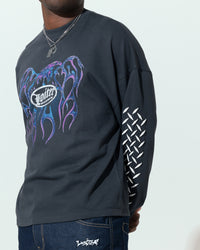 Loiter Repressed Box Long Sleeve T-Shirt Charcoal