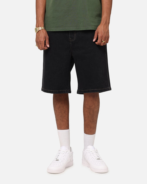 S Double Denim Standard Shorts Black Wash