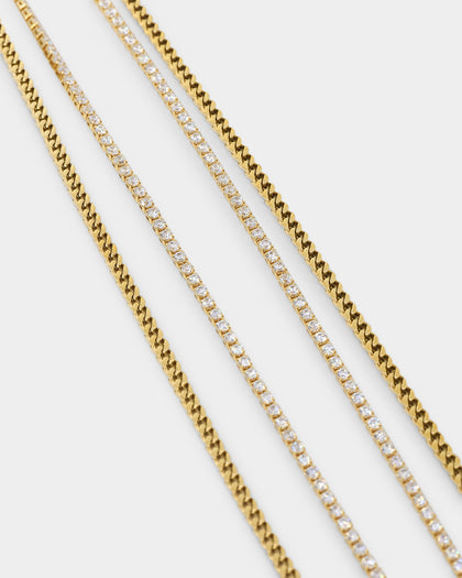 NXS Double Cross Chain Gold