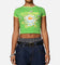 Ed Hardy Women's Blooming Baby Ringer T-Shirt Green/Yellow