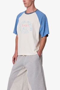 MNML Vintage Baseball 3/4 Sleeve Tee Off White/Blue