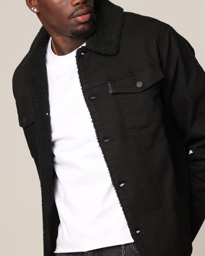 Saint Morta Sherpa Denim Jacket Black/Black