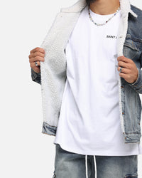 Saint Morta Sherpa Denim Jacket Dirty Denim