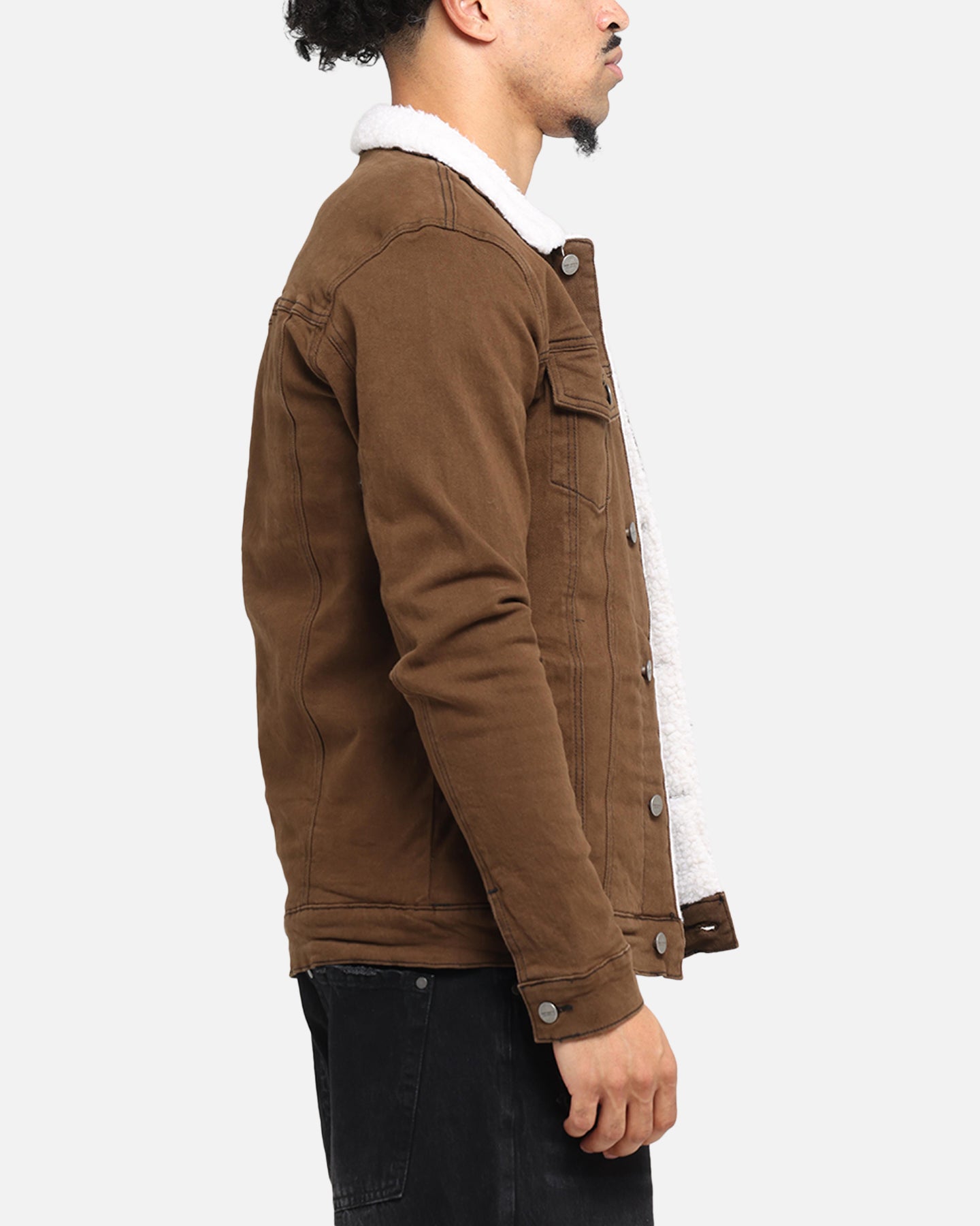 Saint Morta Sherpa Denim Jacket Vintage Brown | Culture Kings US