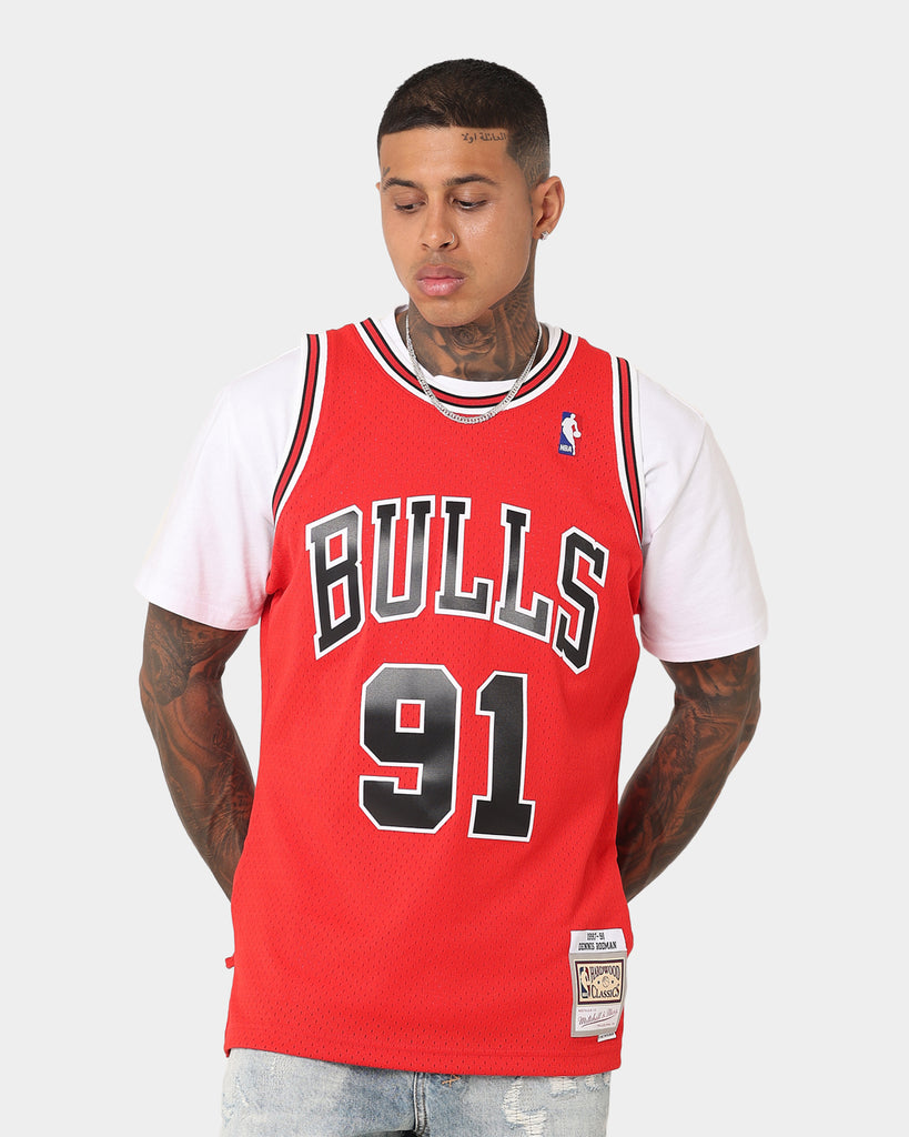 Mitchell & Ness, Shirts, Chicago Bulls Jersey Button Up Mesh Basketball Mitchell  Ness Nba Shirt Patches