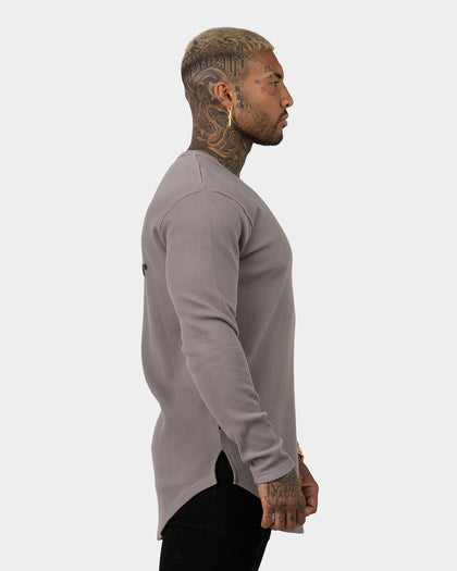 Saint Morta Icon Waffle Long Sleeve T-Shirt Grey/Black