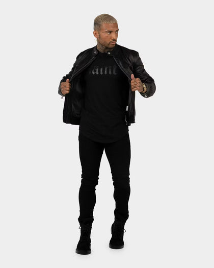 Saint Morta Cremallera Leather Jacket Black