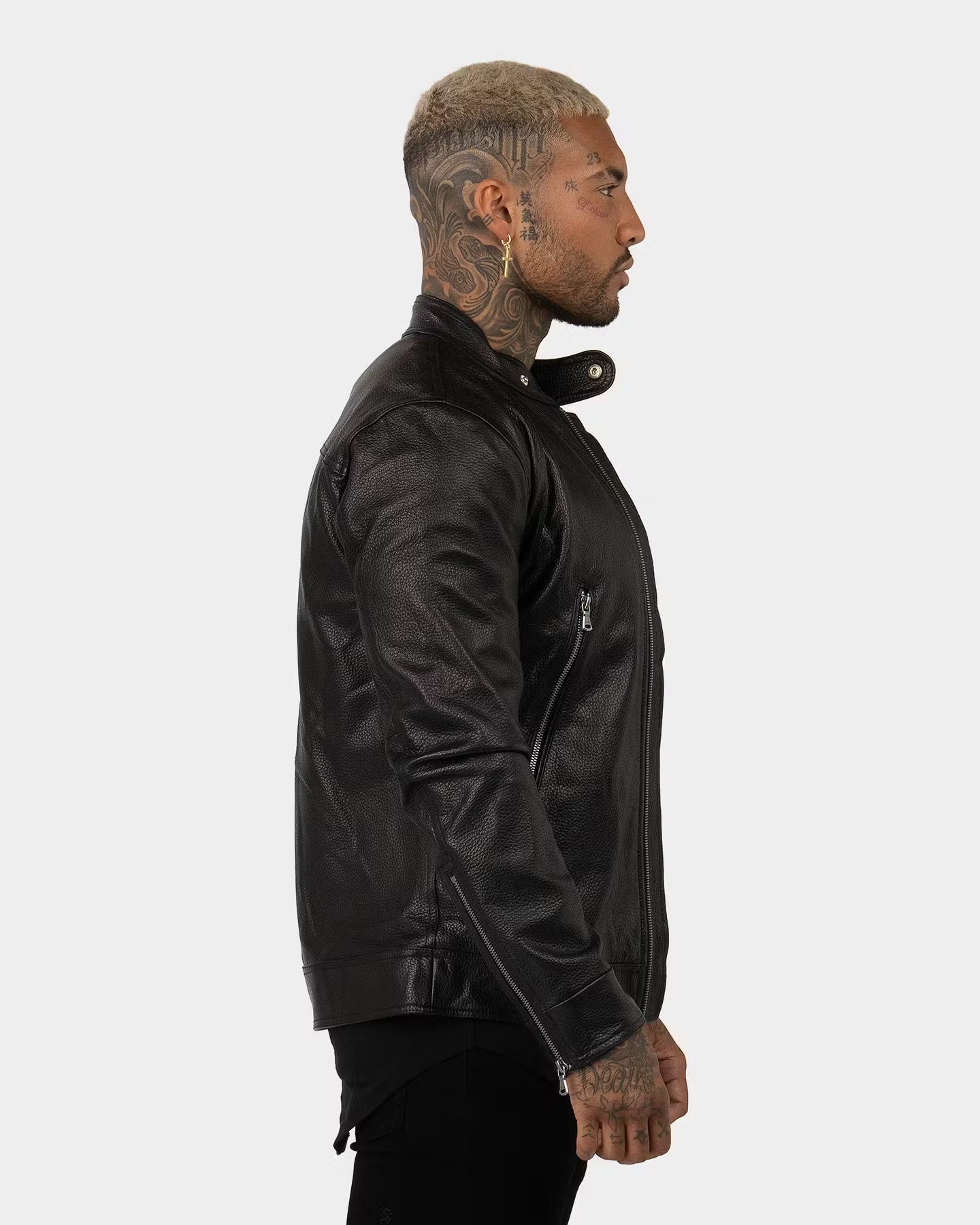 Saint Morta Cremallera Leather Jacket Black | Culture Kings US