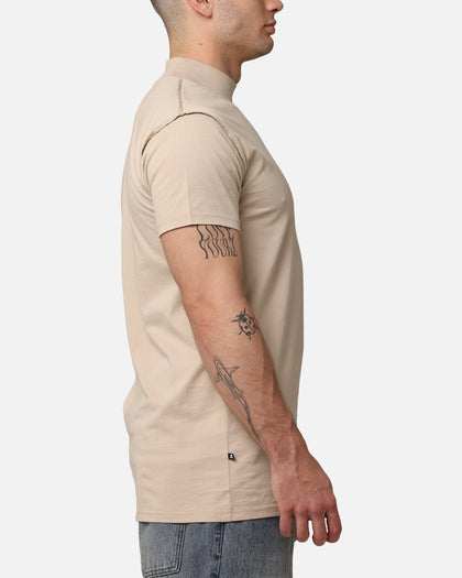 Saint Morta Old English Mock Neck T-Shirt Stone/Wheat