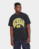 NATIONAL COLLEGIATE ATHLETIC ASSC Michigan Wolverines High Arch Logo Vintage T-Shirt Vintage Black