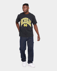 NATIONAL COLLEGIATE ATHLETIC ASSC Michigan Wolverines High Arch Logo Vintage T-Shirt Vintage Black