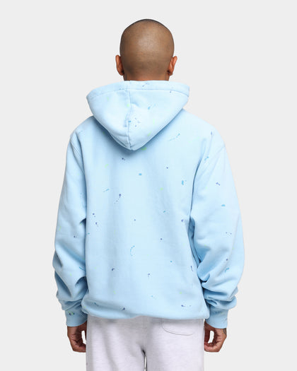 Champion Rev Weave Paint Splatter Hoodie Candid Blue