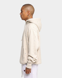 Champion Rev Weave Paint Splatter Hoodie Pebblestone