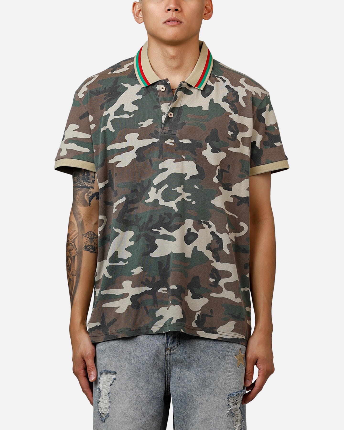 XXIII Printed Polo Shirt Washed Camo | Culture Kings US