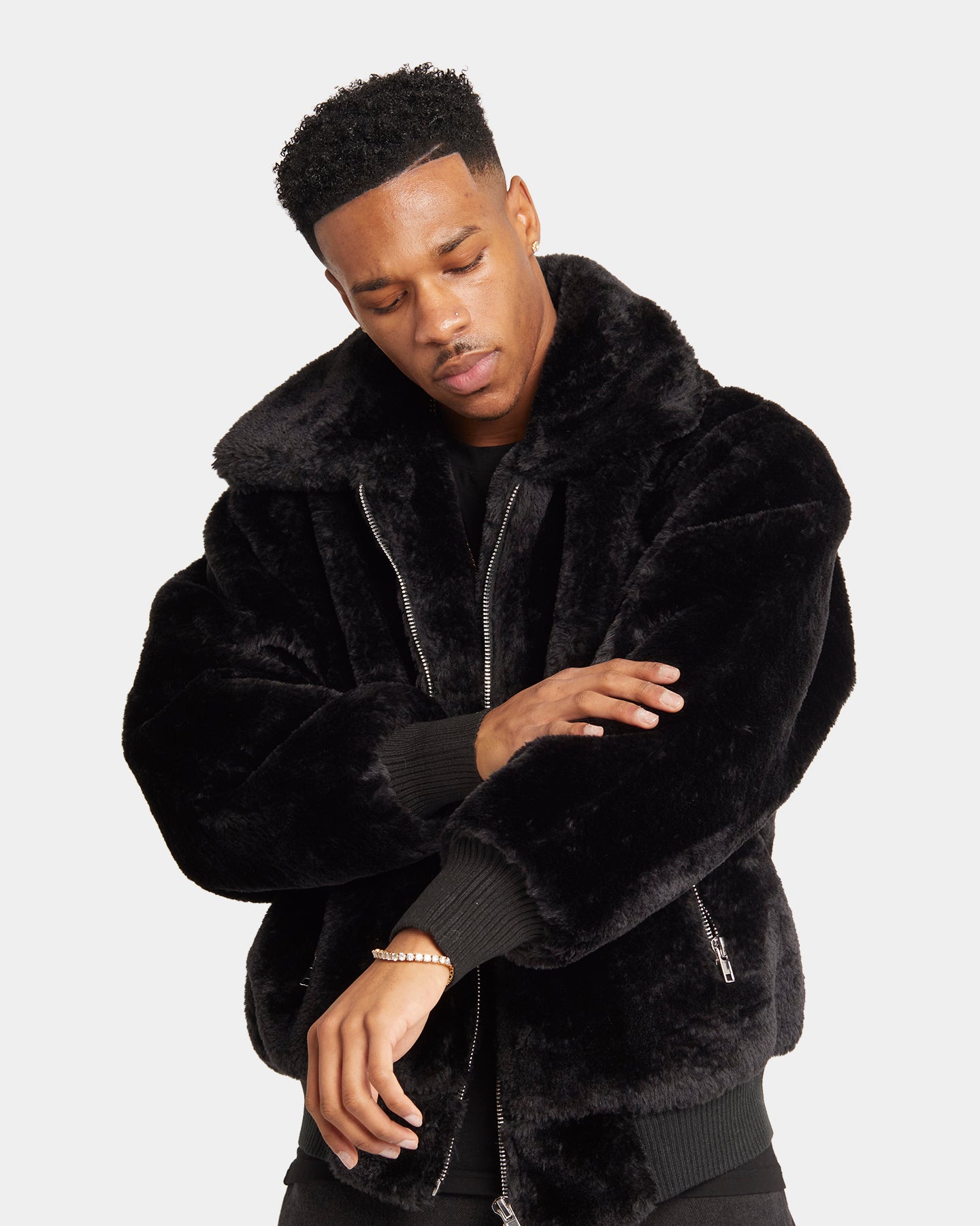 XXIII Baller Fur Jacket Black | Culture Kings US