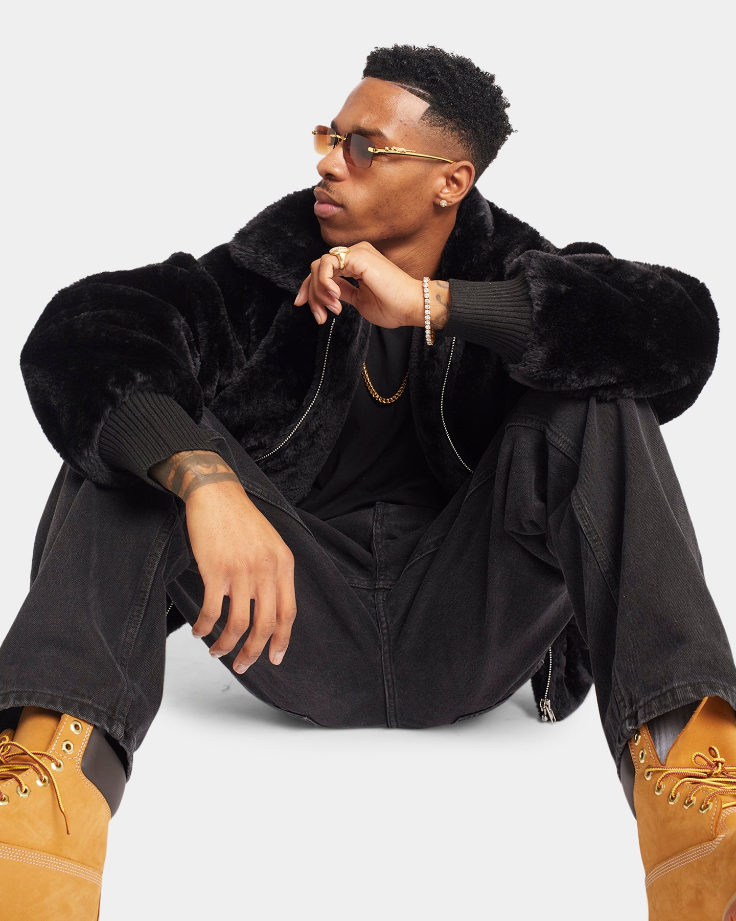 XXIII Baller Fur Jacket Black | Culture Kings US
