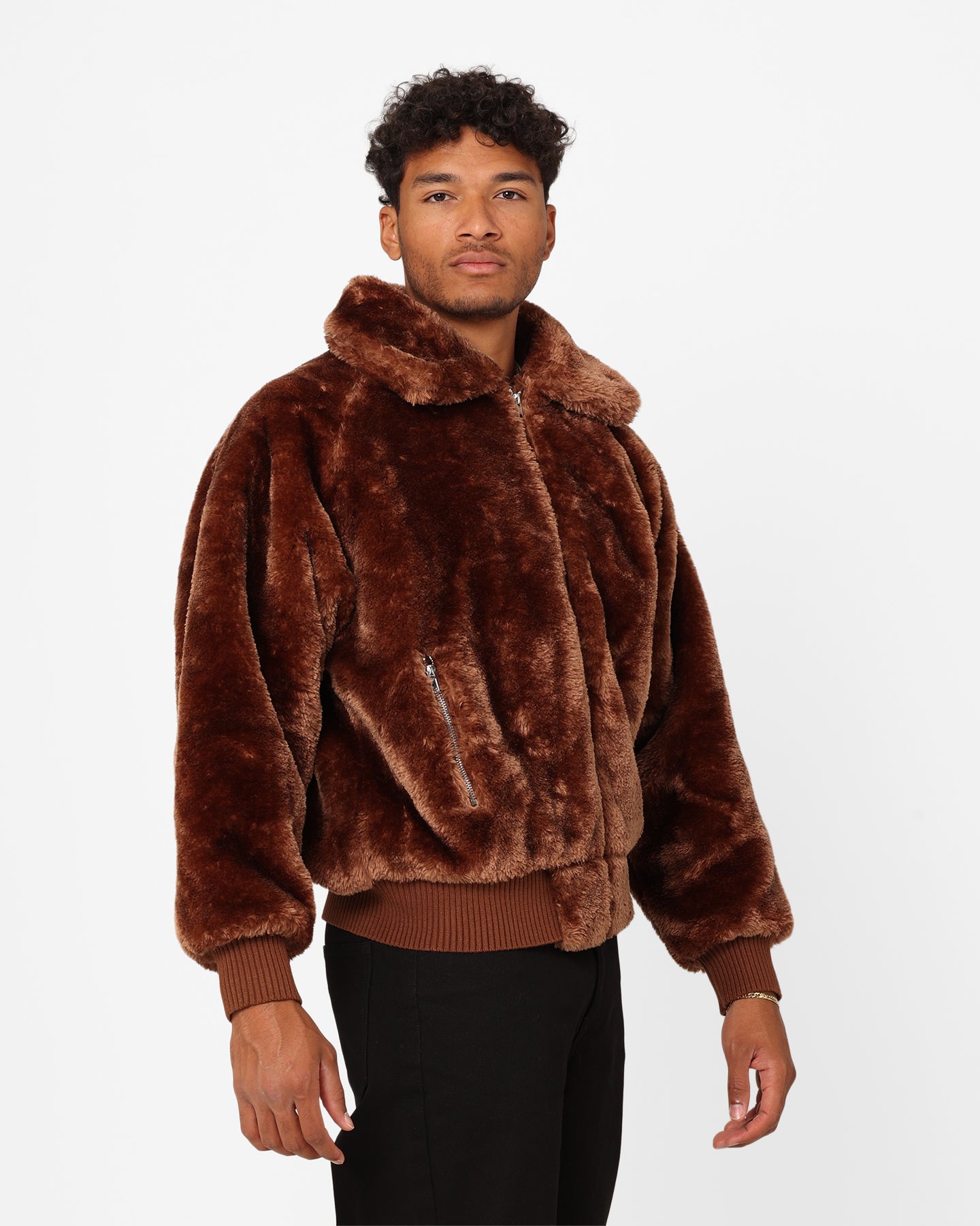 XXIII Baller Fur Jacket Brown | Culture Kings US
