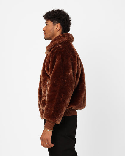 XXIII Baller Fur Jacket Brown