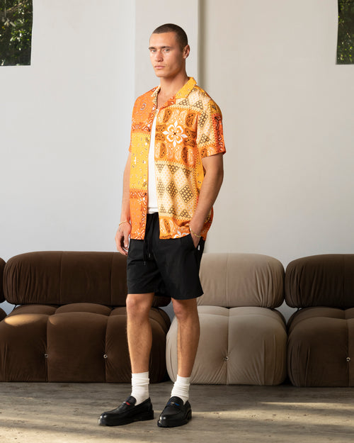 Carre Bandana Ultra Button Up Shirt Orange
