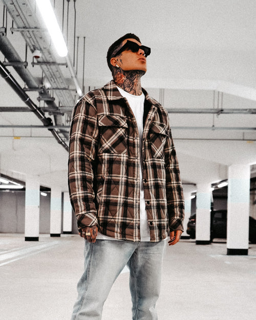 Saint Morta Quilted Flannel Jacket Brown