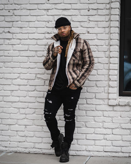 Saint Morta Quilted Flannel Jacket Brown