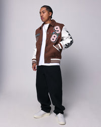Loiter Flaws Varsity Jacket Brown/Off White