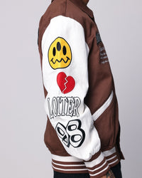 Loiter Flaws Varsity Jacket Brown/Off White