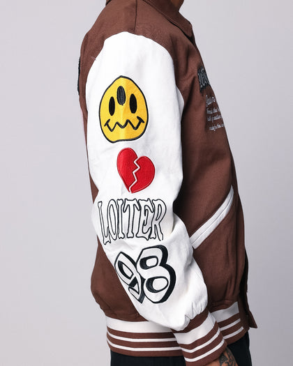 Loiter Flaws Varsity Jacket Brown/Off White