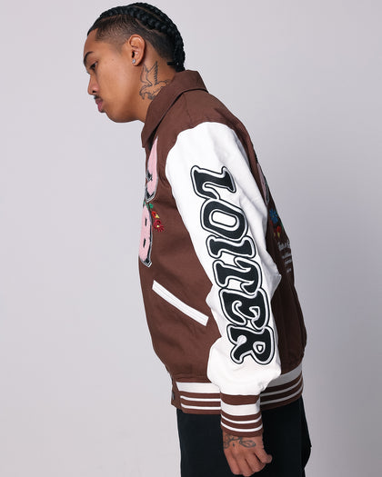 Loiter Flaws Varsity Jacket Brown/Off White