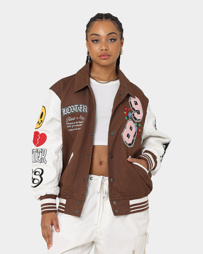 Loiter Flaws Varsity Jacket Brown/Off White Culture Kings US