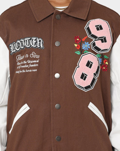 Loiter Flaws Varsity Jacket Brown/Off White
