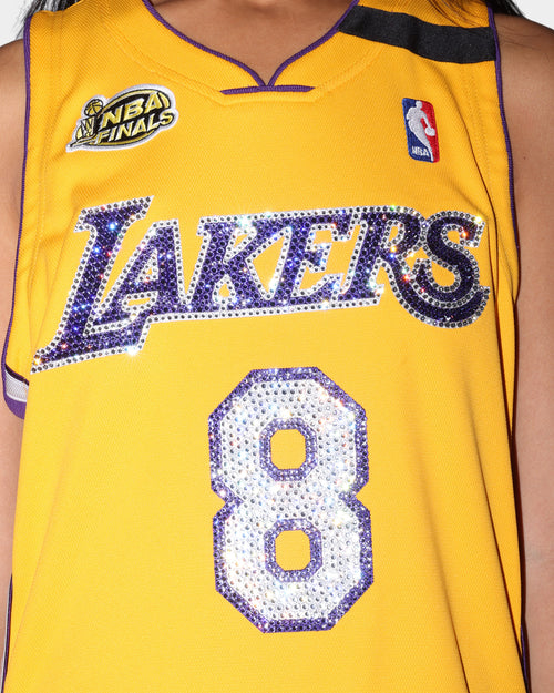 Mitchell & Ness Mitchell & Ness X Swarovski Los Angeles Lakers Kobe Bryant #8 '99-'00 Crystal Jersey Yellow