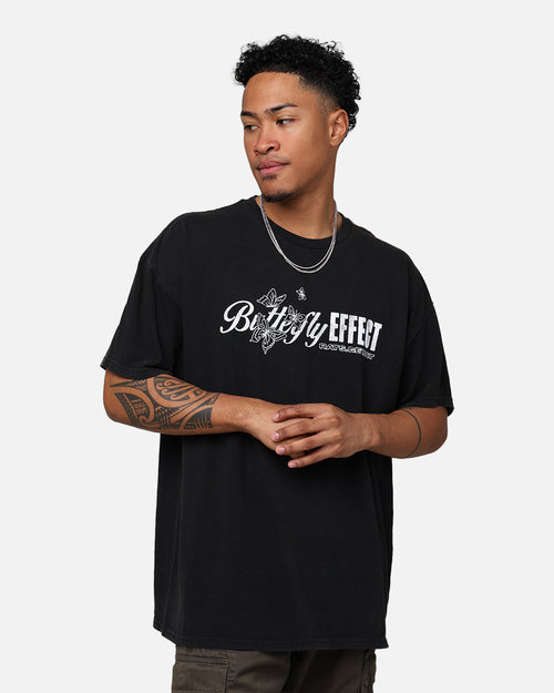 Rats Get Fat Butterfly Effect T-Shirt Black Wash