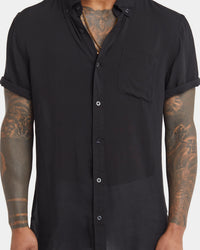 XXIII Dubrovnik Short Sleeve Button Up Shirt Black