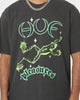 HUF X Pleasures Cane Washed Short Sleeve T-Shirt Washed Black