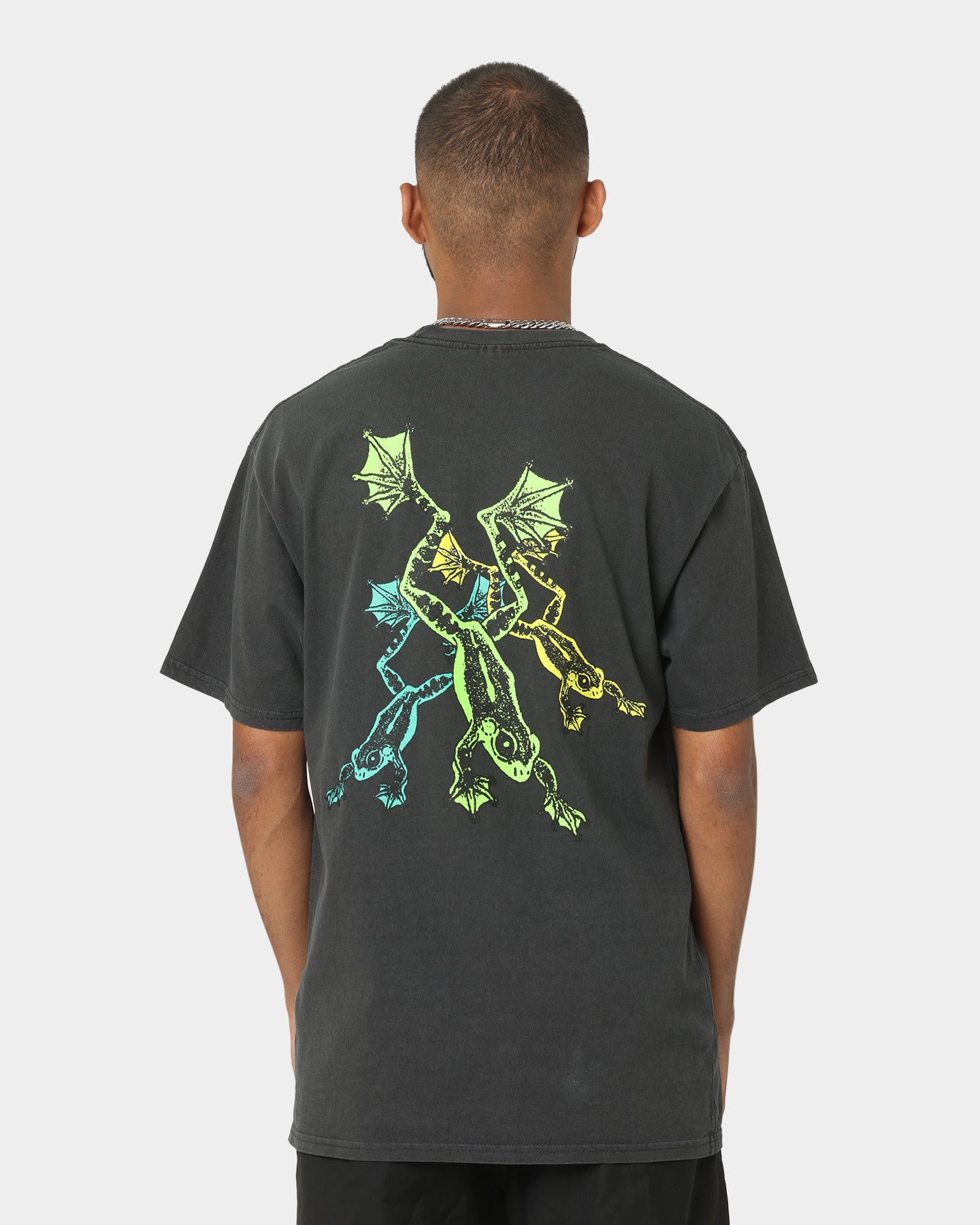HUF X Pleasures Cane Washed Short Sleeve T-Shirt Washed Black