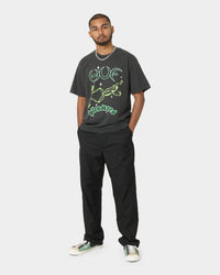 HUF X Pleasures Cane Washed Short Sleeve T-Shirt Washed Black