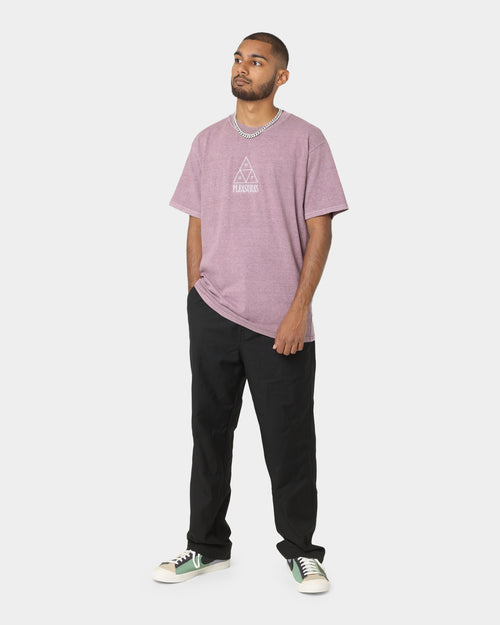 HUF X Pleasures Dyed Short Sleeve T-Shirt Purple