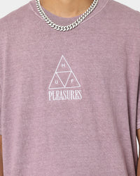 HUF X Pleasures Dyed Short Sleeve T-Shirt Purple