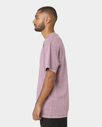 HUF X Pleasures Dyed Short Sleeve T-Shirt Purple
